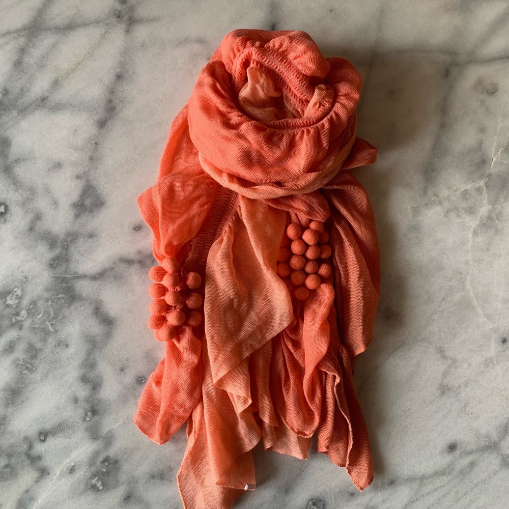 Anthropologie Ruched Coral Scarf